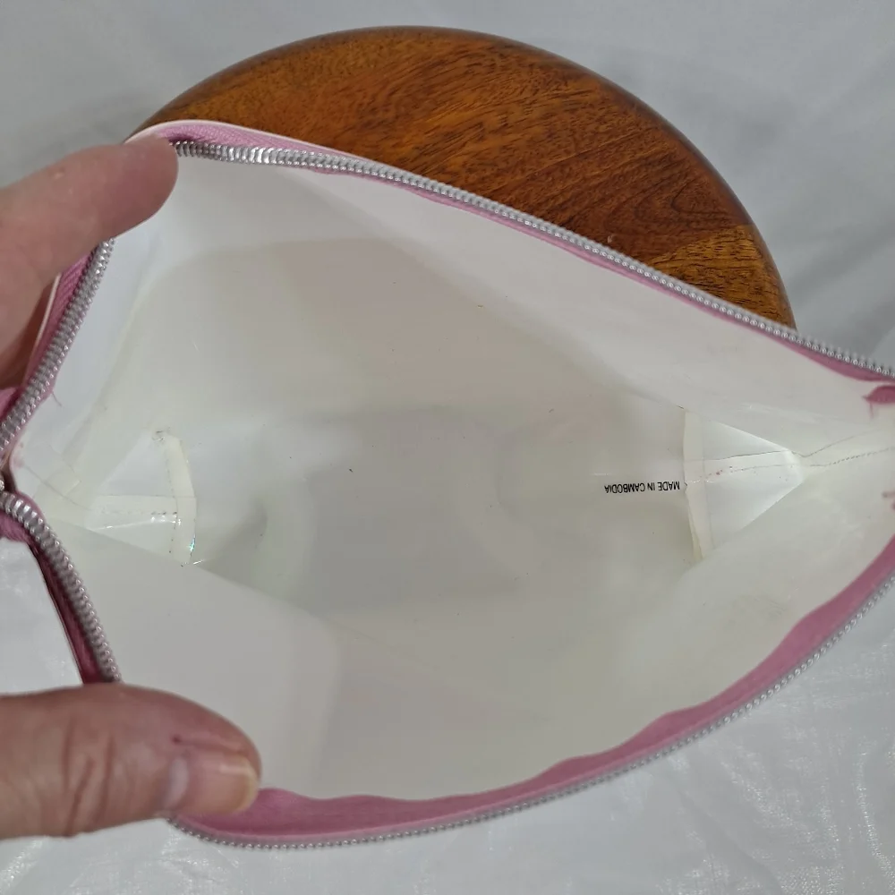 Lancome Pink Iridescent Vinyl Make-Up Bag